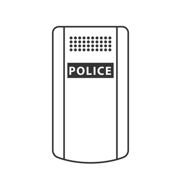 Police Shield Icon White Background Stock Vector — Stock Vector