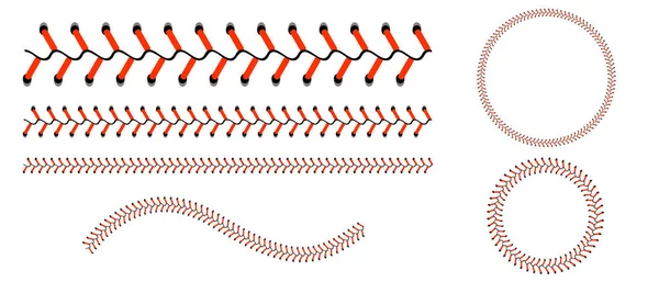 白地に野球のレースのセット ベクターイラスト — ストックベクタ