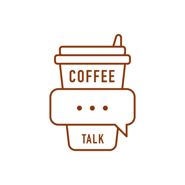 Koffie Talk Logo Ontwerpsjabloon Creatief Concept Voor Coffeeshop Business — Stockvector