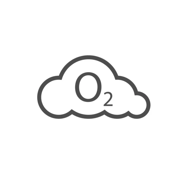 Ícone Oxigênio Preto Nuvem Ilustração Vetor Isolada Fundo Branco —  Vetores de Stock