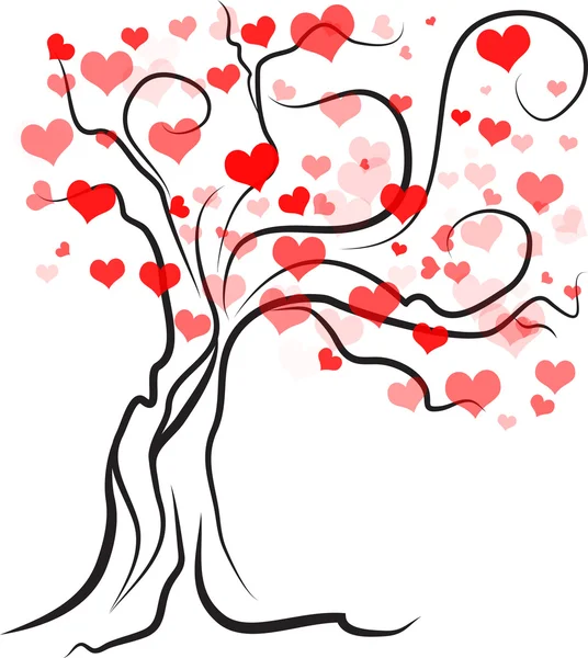 Albero con cuori — Foto Stock