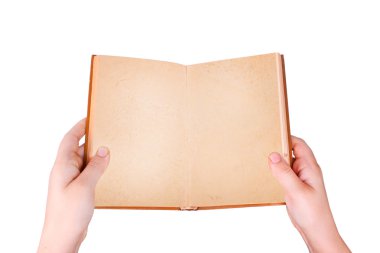 eski bir kitap holding eller havai görünümü