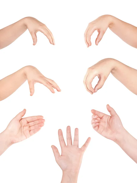 Handzeichen der Frau isoliert — Stockfoto