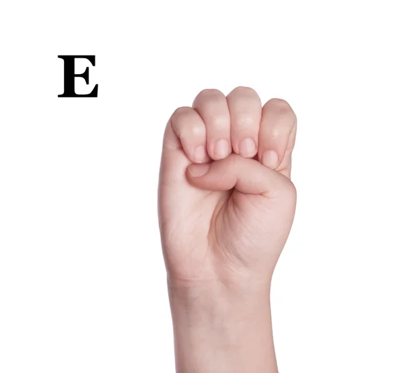 Δάχτυλο ορθογραφία το αλφάβητο — Φωτογραφία Αρχείου