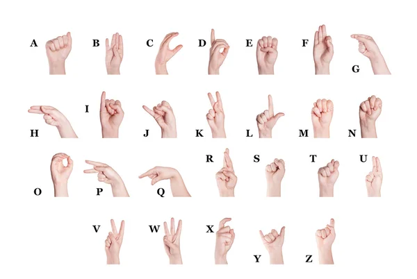 Finger Spelling the Alphabet — Stock Photo, Image