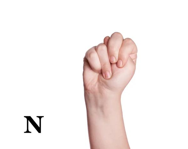 การสะกดนิ้วมือ Closeup — ภาพถ่ายสต็อก