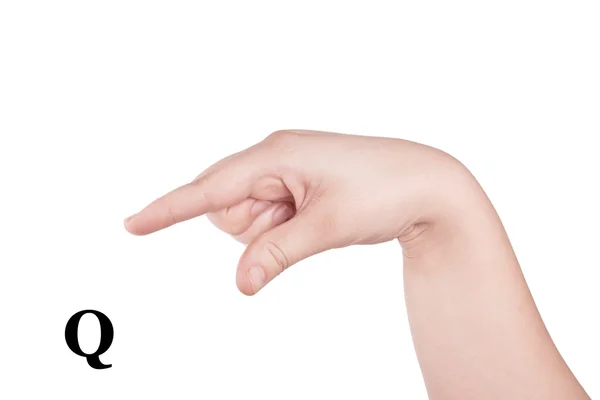 Finger buchstabieren das Alphabet — Stockfoto