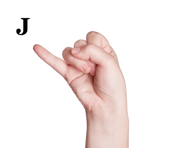 Finger Spelling the Alphabet — Stock Photo, Image