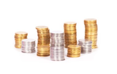 İzole sikke yığını