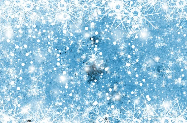 Fondo de Navidad con copos de nieve en invierno —  Fotos de Stock