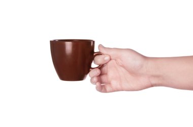 Elinde kahve kahverengi