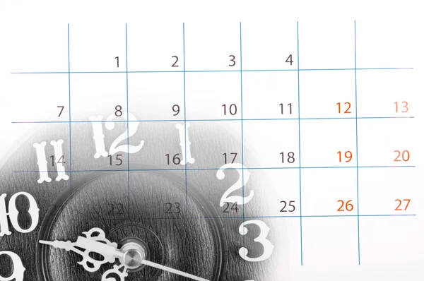 Kollázs, óra és naptár — Stock Fotó