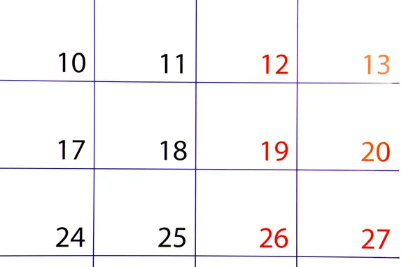 Avvicinamento delle date sul calendario — Foto Stock