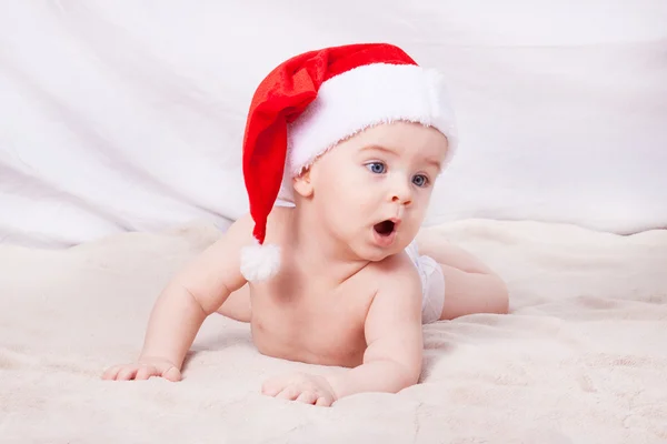 Güzel küçük bebek Noel kutluyor. — Stok fotoğraf