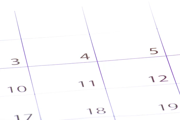 Gros plan des dates sur le calendrier — Photo