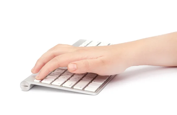 Geschäftsfrau tippt auf Tastatur. — Stockfoto