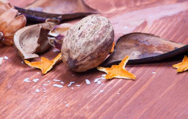 Noel arka plan dekorasyon ahşap tablo ile.