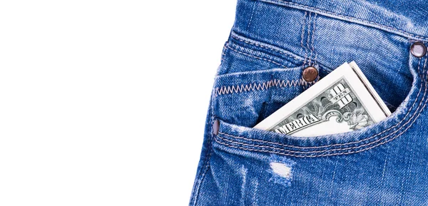 Dollar in the jeans — Stock Photo, Image