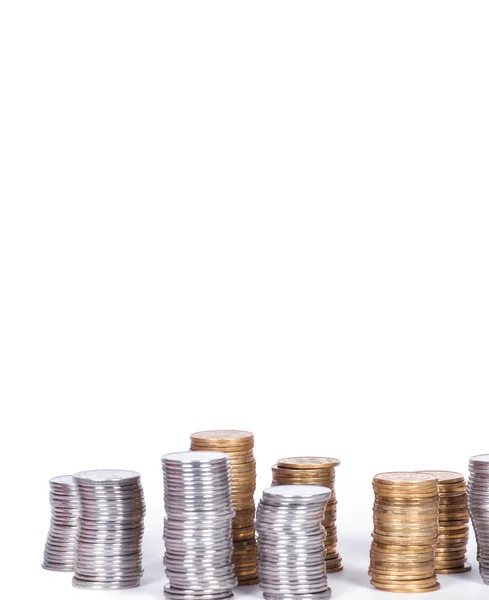 Coin stack isolated on white — Stock Photo, Image