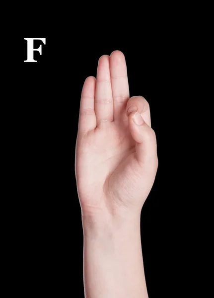 Правопис алфавіту в американській пальця — стокове фото
