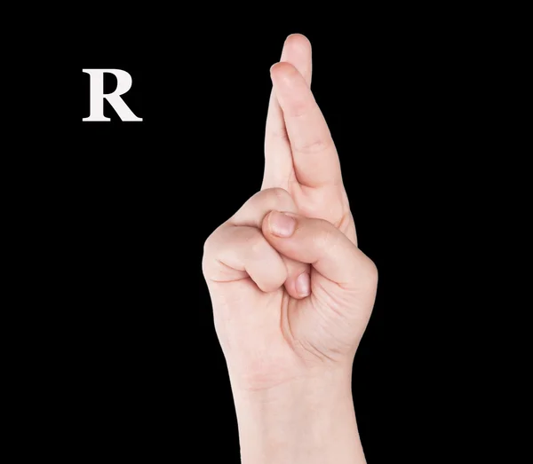 미국에 있는 알파벳 철자 하는 손가락 — 스톡 사진
