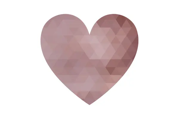 Coração poligonal sobre um fundo branco . — Fotografia de Stock