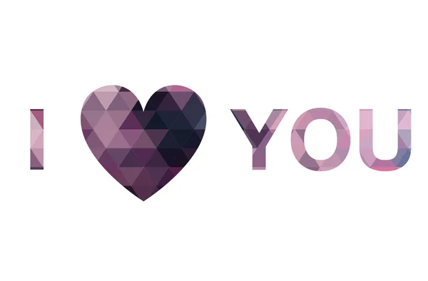 I LOVE YOU. Happy Valentines Day. Abstract polygonal heart. — Stock Photo, Image