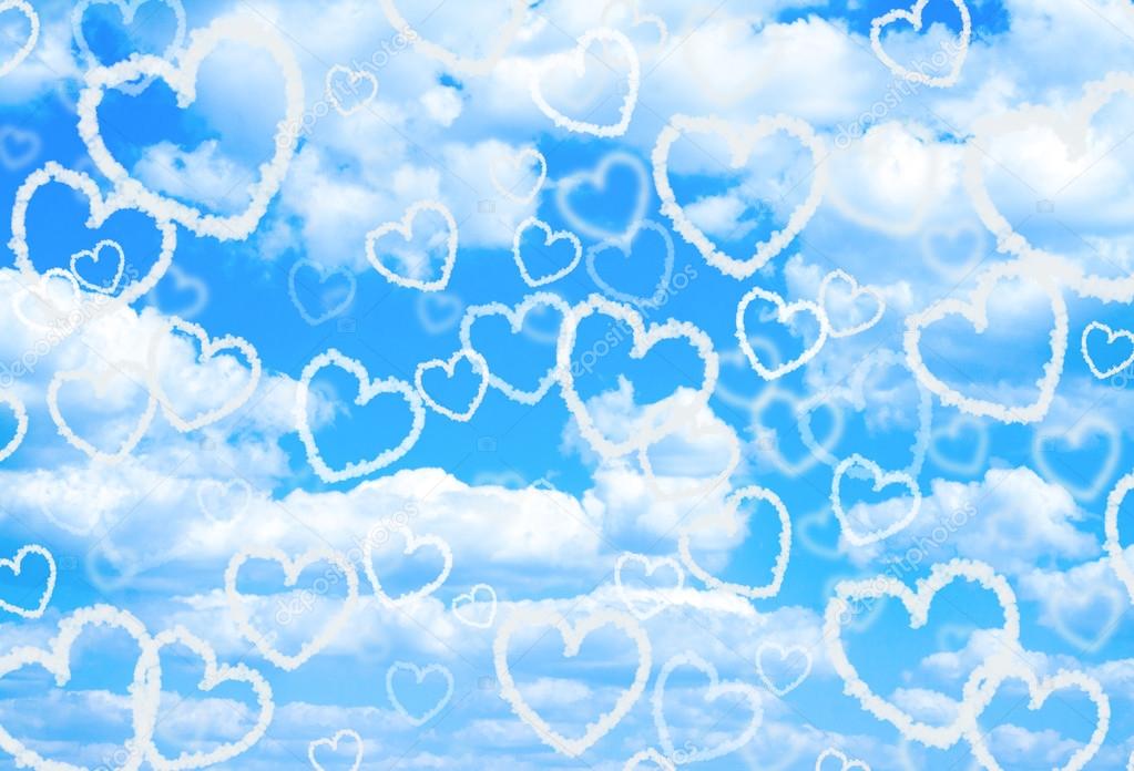 Cloud hearts in the sky. 