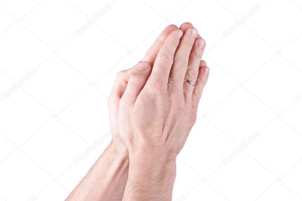 isolated praying hands gesture