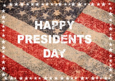 Mutlu Başkan günü tebrik kartı Amerikan bayrağı