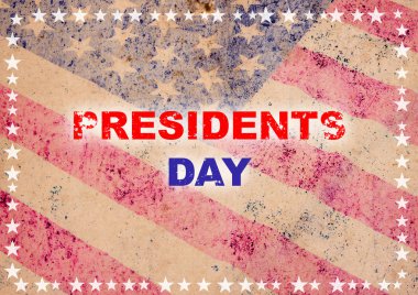 Mutlu Başkan günü tebrik kartı Amerikan bayrağı