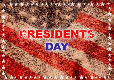 Mutlu Başkan günü tebrik kartı Amerikan bayrağı