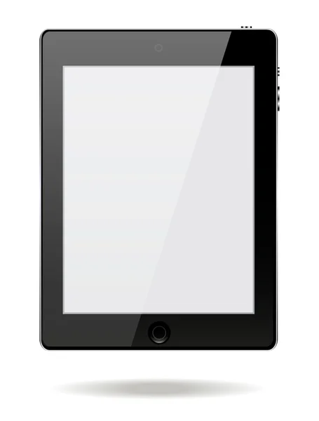 Черный бизнес сенсорный экран планшет с кнопками — стоковый вектор