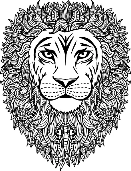 Hand drawn abstract lion illustration — Stock Vector