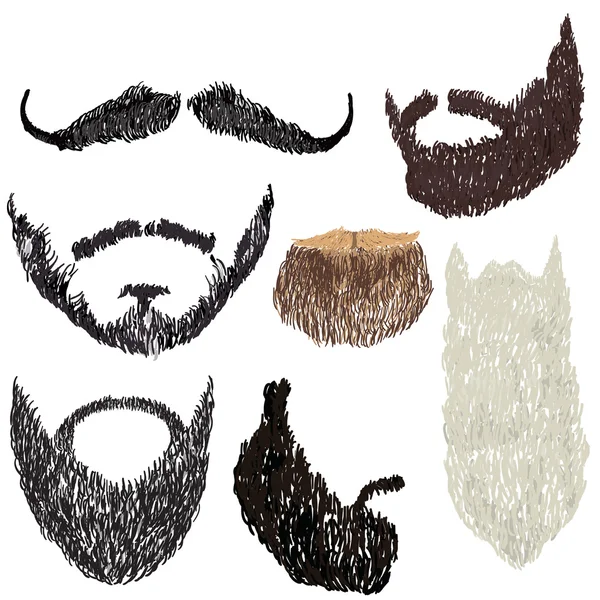 Baard met snor — Stockvector