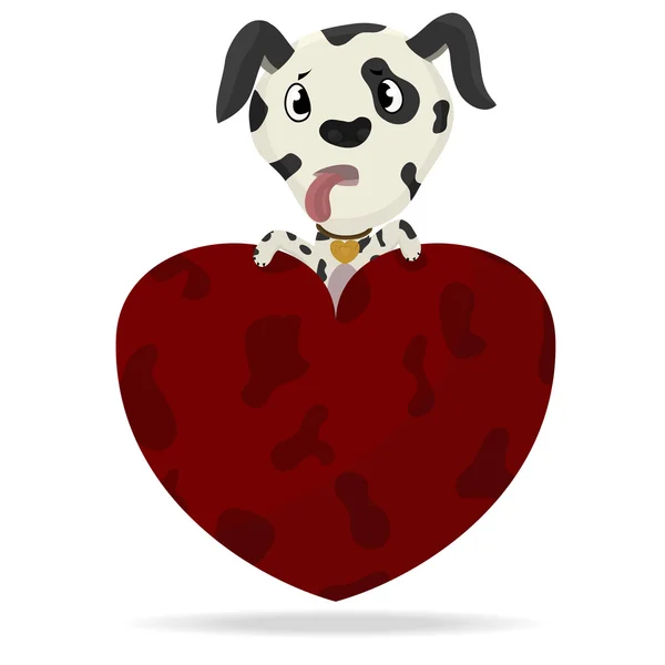 达尔马提亚狗用的心 — 图库矢量图片