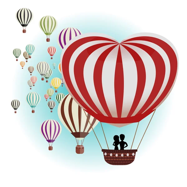 Ballonnen voor Valentijnskaart — Stockvector