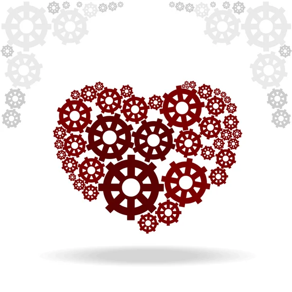 Heart of gears — Stock Vector