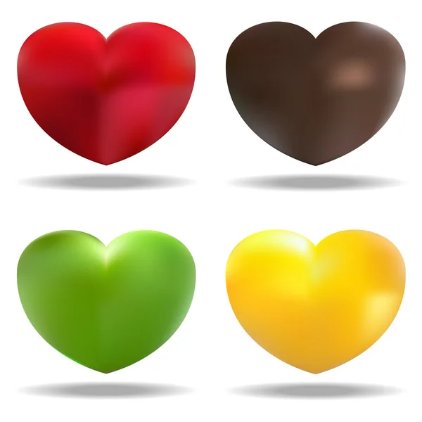 Four hearts — Stock Vector