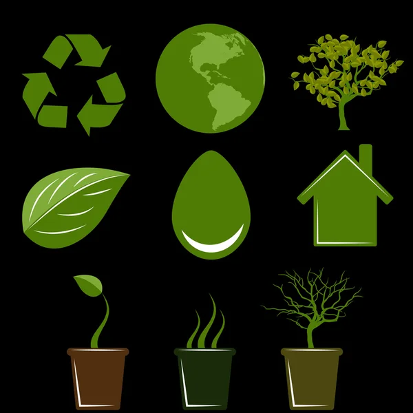 Iconos para el medio ambiente — Vector de stock