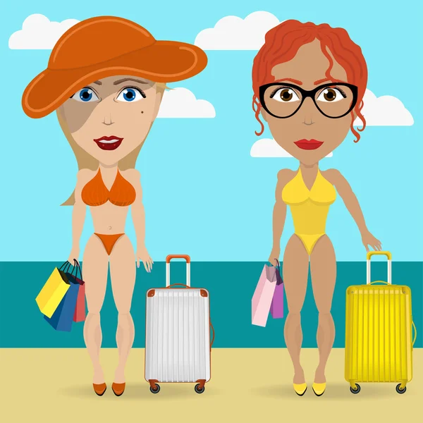 Arkadaş sahilde rahatlatıcı