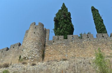 Templar kale Tomar, İsa'nın manastır duvarlarında. Portekiz