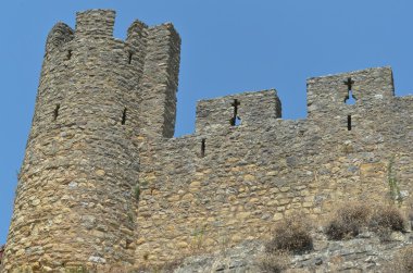 Templar kale Tomar, İsa'nın manastır duvarlarında. Portekiz
