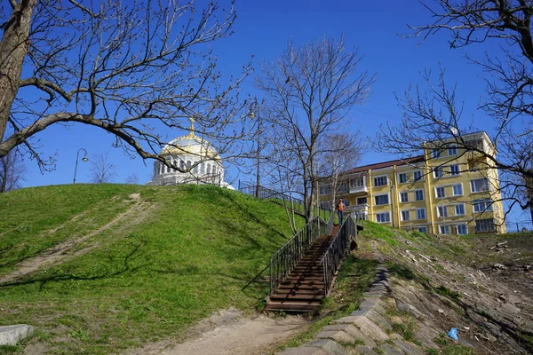 Trappor Till Marinens Nikolskijs Katedral Kronstadt Våren — Stockfoto