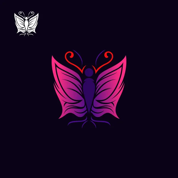 これは蝶のロゴテンプレートです — ストックベクタ
