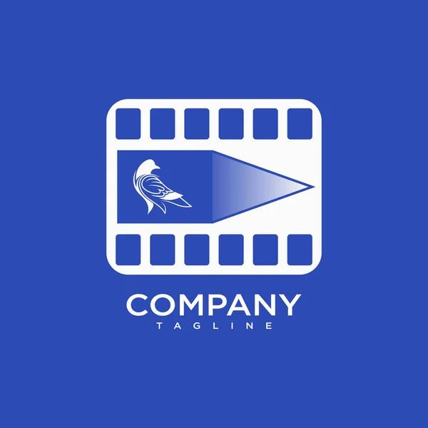 Pigeon Logo Film Production — Stock Vector