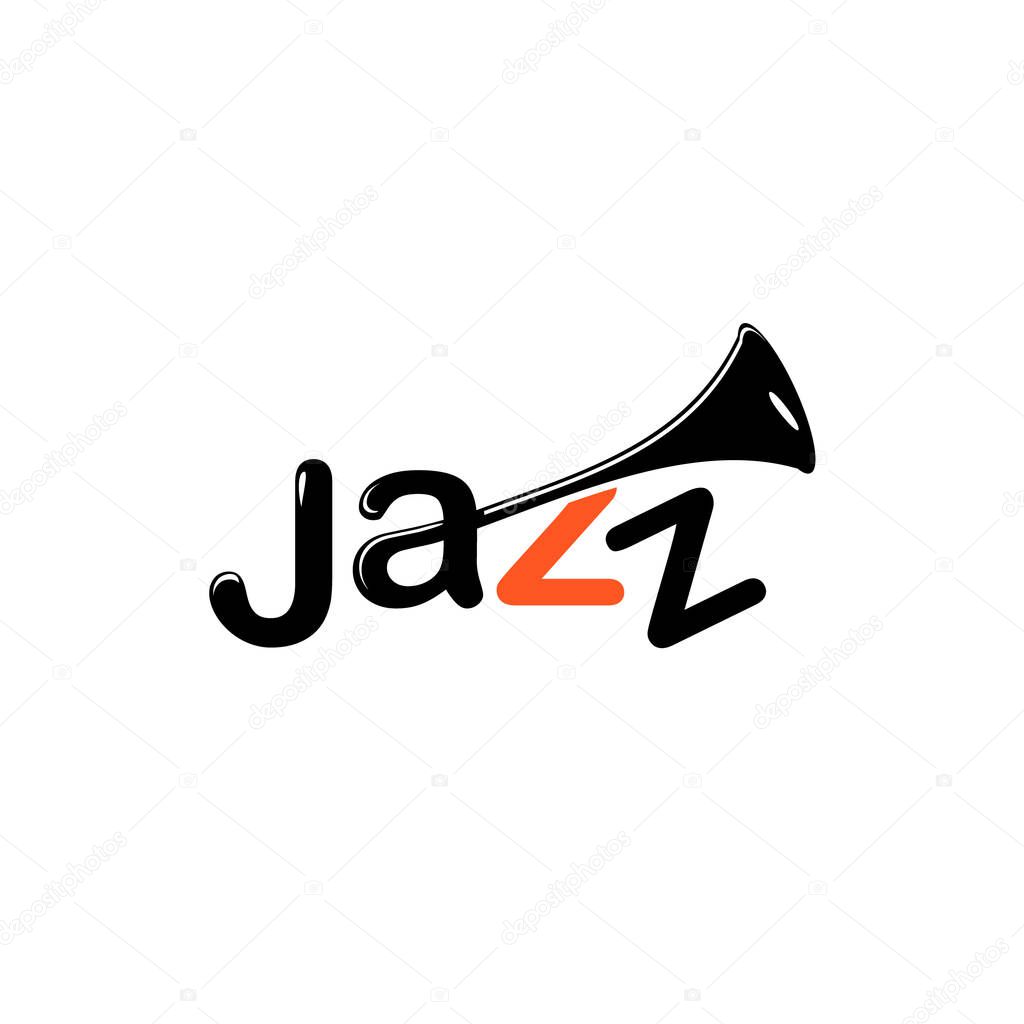 Jazz With saksofon logo template