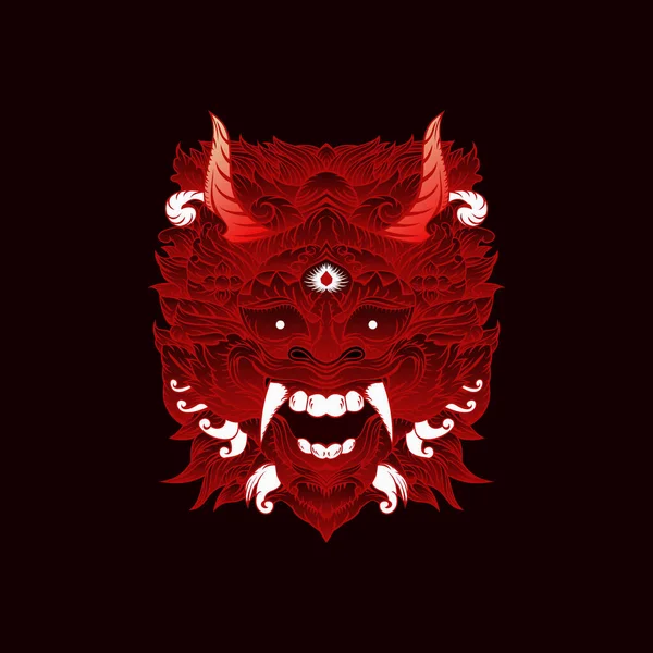 Esto Arte Barong Bali Plantilla Vector Diseño — Vector de stock