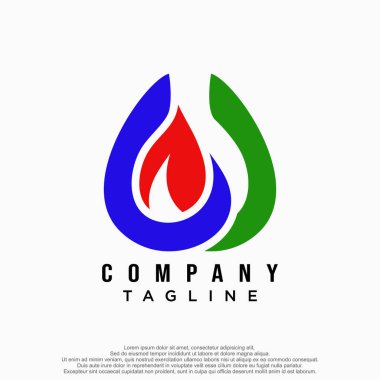 Yaratıcı gaz logosu. Tasarım vektör şablonu