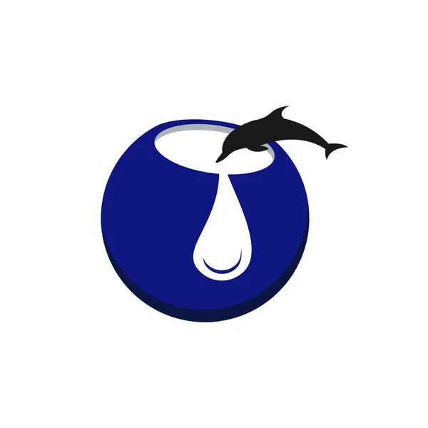 Esta Una Plantilla Logo Coco Con Delfines — Archivo Imágenes Vectoriales